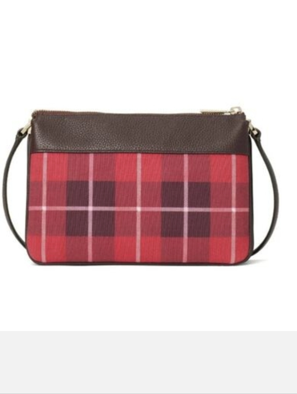 NEW Kate Spade Leila Plaid Triple Gusset Crossbody Bag - Picture 3 of 11